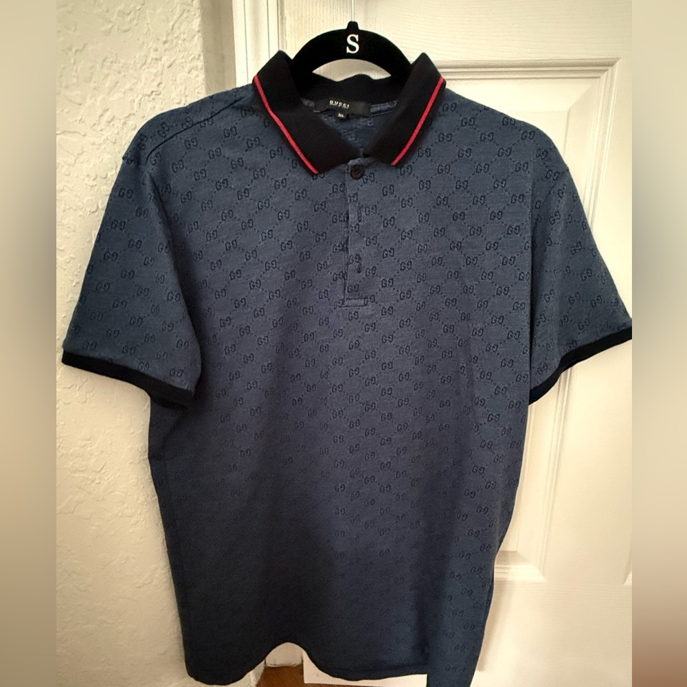Gucci Navy Polo with Red Trim